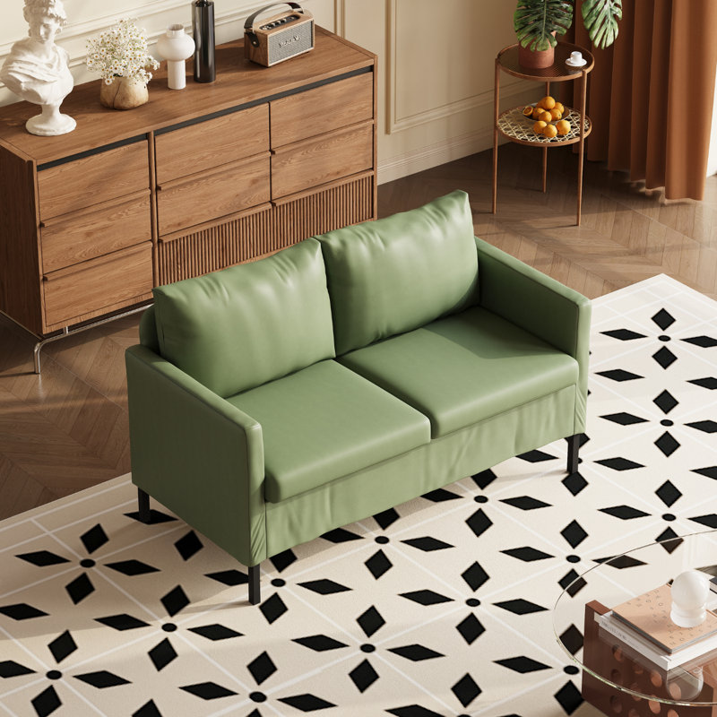 Causeuse moderne en similicuir de 51 po, Vert