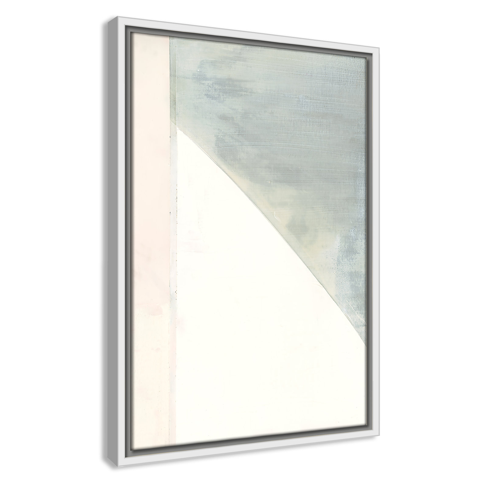Alexandria "In Neutral I" Painting by Cartissi, White Framed Canvas, 19.5" H x 13.5" W x 2" D