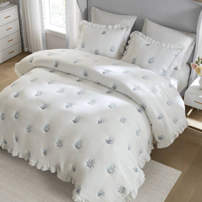 Ensemble de courtepointe 3 pièces avec 2 taies pour lit double / grand