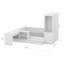 Lit plateforme double avec 6 tiroirs de rangement, lit de jour en bois avec bureau, draps et garde-robe-296078514