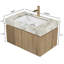 Meuble-lavabo mural flottant avec tiroir et porte, pré-assemblé