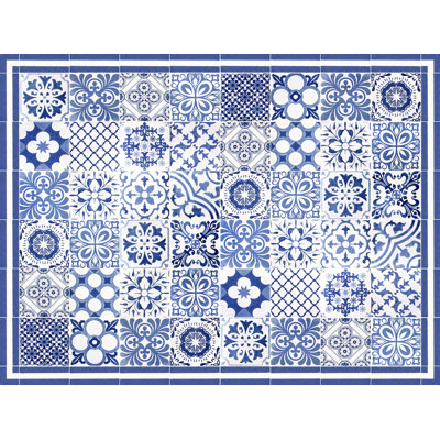 Elliona Vinyl Machine Printed Area Rug