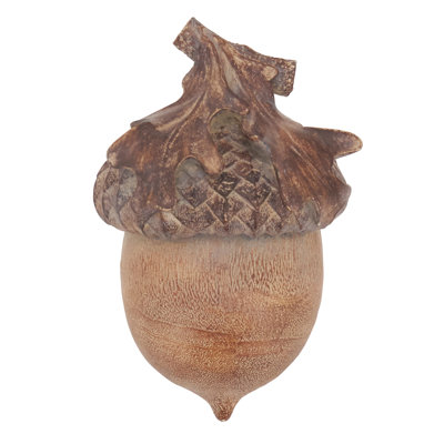 Decorative Acorn Figurines (Set of 2) – Rustic Autumn Tabletop Decor, Textured Fall Home Accents for Centerpieces, Shelves and Seasonal Display