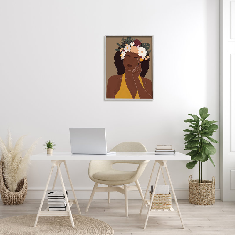 Femme méditant - Impression sur toile, H 30 po x l 24 po, Estampe numérique Farmhouse