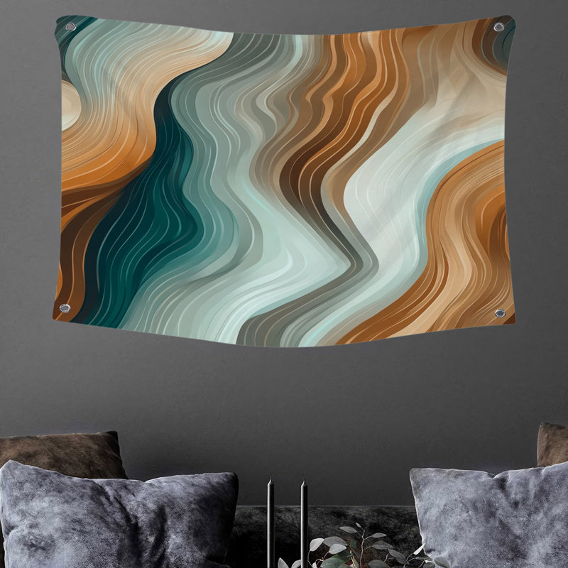 Tapisserie murale grain de bois - Décoration murale abstraite, H 50 po x l 60 po