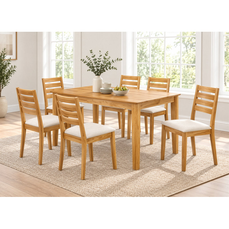 Damm 6 -Person Solid Wood Dining Set