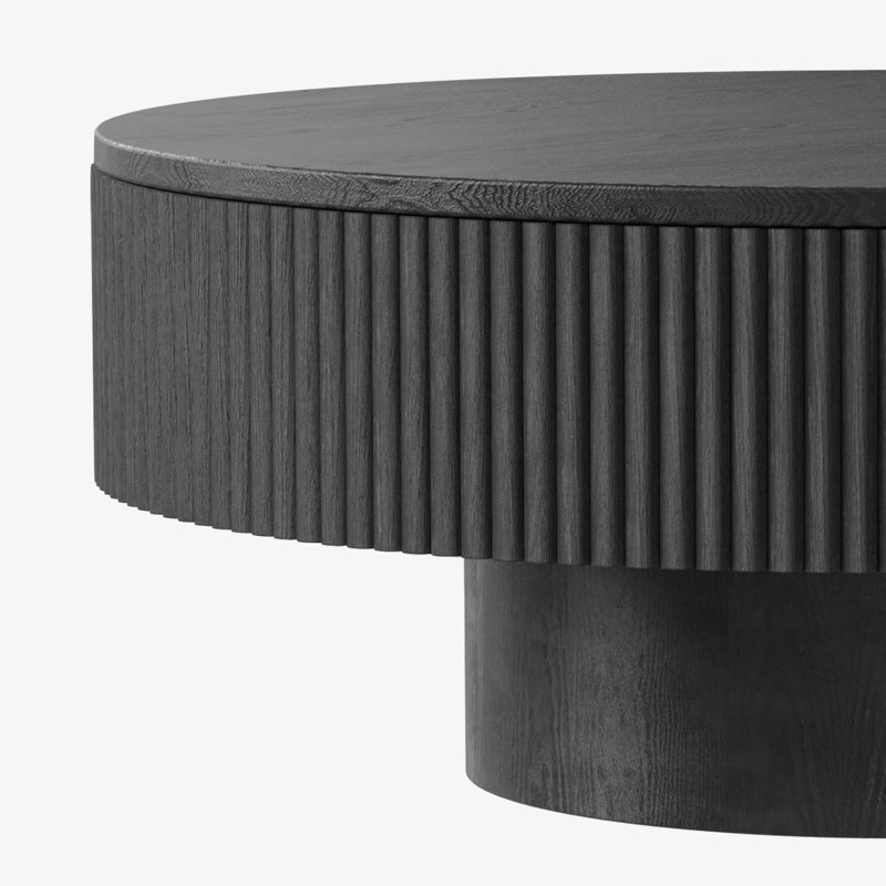 Table basse à caisson Sharna, Noir, noir, noir, noir, H 13,78 po x l 31 po x P 31 po
