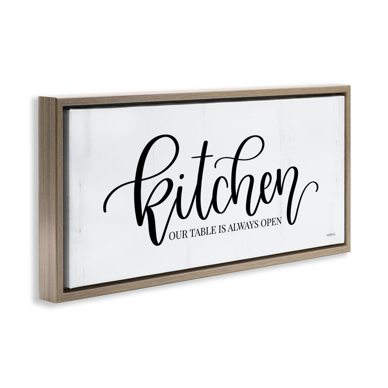 Art mural sur toile flottant Kitchen Kitchen, Cadre flottant orme Montalcino, H 14 po x l 31 po