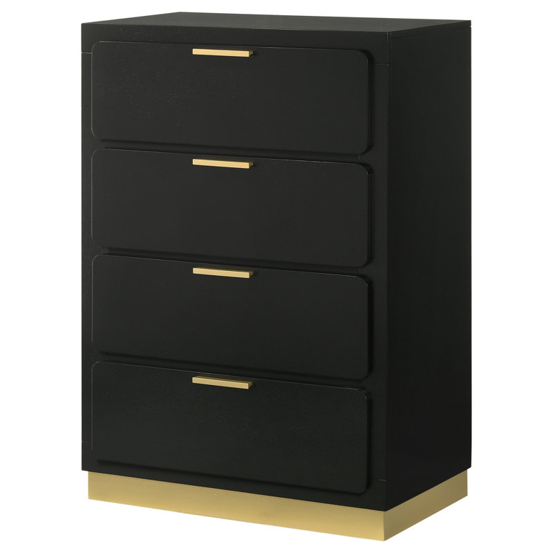 Florenz 4-drawer Bedroom Chest Black, Black