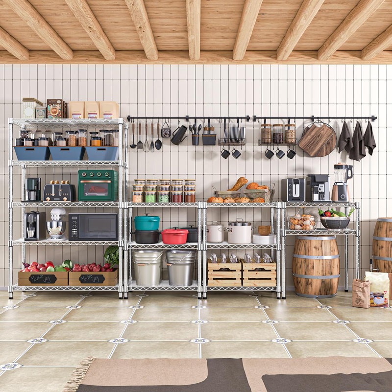 Étagère de rangement à 8 niveaux en fil métallique, étagère de rangement sur pied, 79,45 po x 23,62 po x 13,78 po