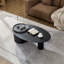 Table basse moderne ovale de luxe, table de salon sophistiquée-129505282