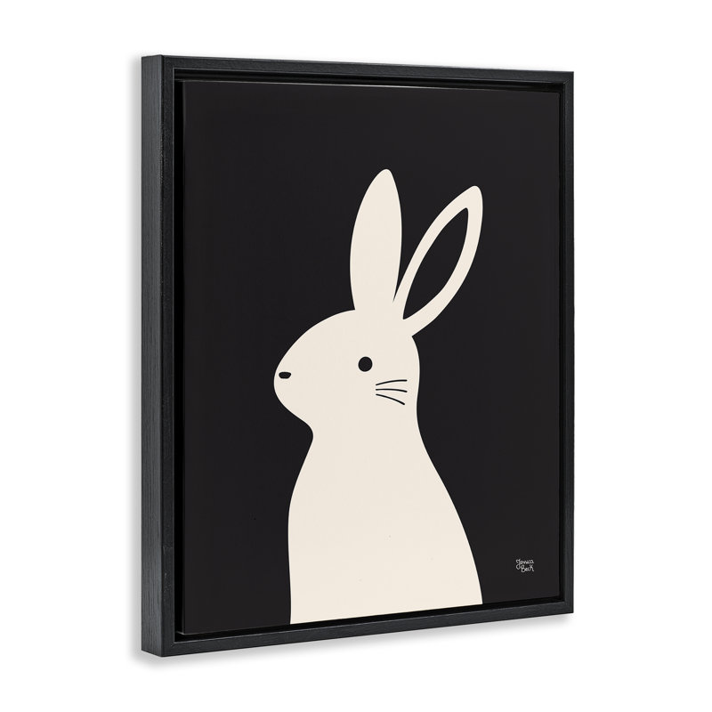  "Simple Bunny", art mural encadré par Jessica Beck, Cadre flottant noir de jais, H 21 po x l 17 po