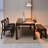 Modern Nut-Brown Rectangular Solid Wood Dining Table-223132014