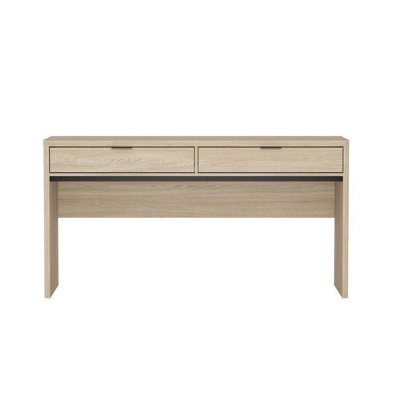 Bureau Evelyn moderne à 2 tiroirs de 152 cm (60 po) de couleur beige, Natural
