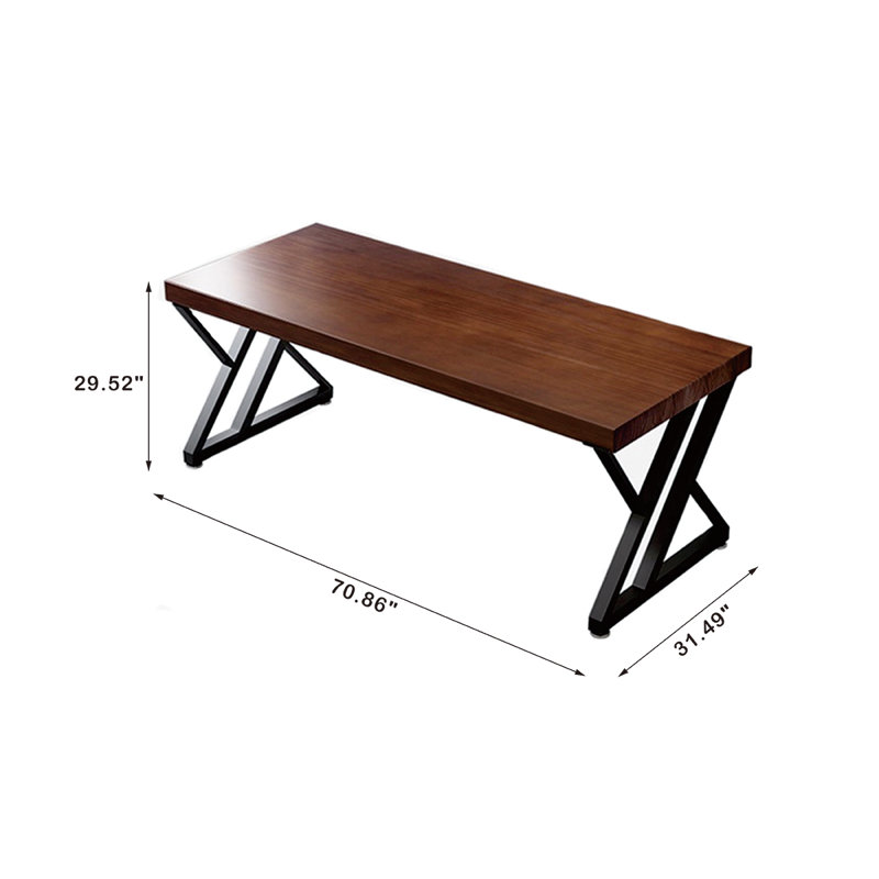 Dezyah Solid Wood Top Desks, 29.52" H x 70.86" W x 23.62" D