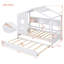Lit simple en bois avec lit gigogne en bois, conception moderne pour enfants avec tablette de rangement, blanc (ancien SKU HL000094AAK)
