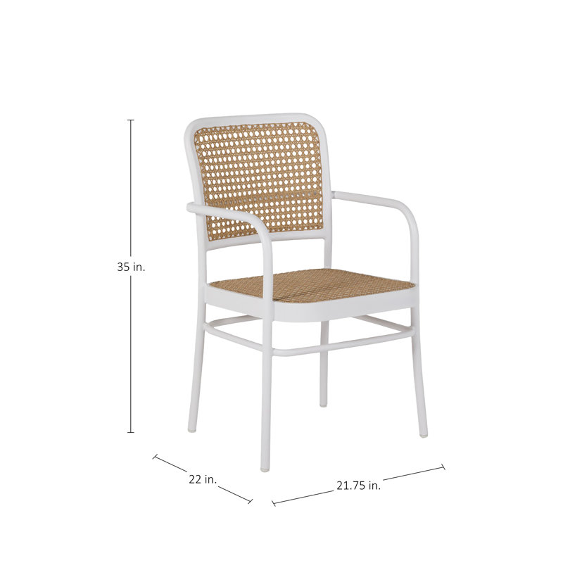 Bordeaux Patio Dining Armchair, Chalk