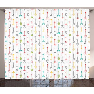 Arrow Semi-Sheer Rod Pocket Curtain Panels