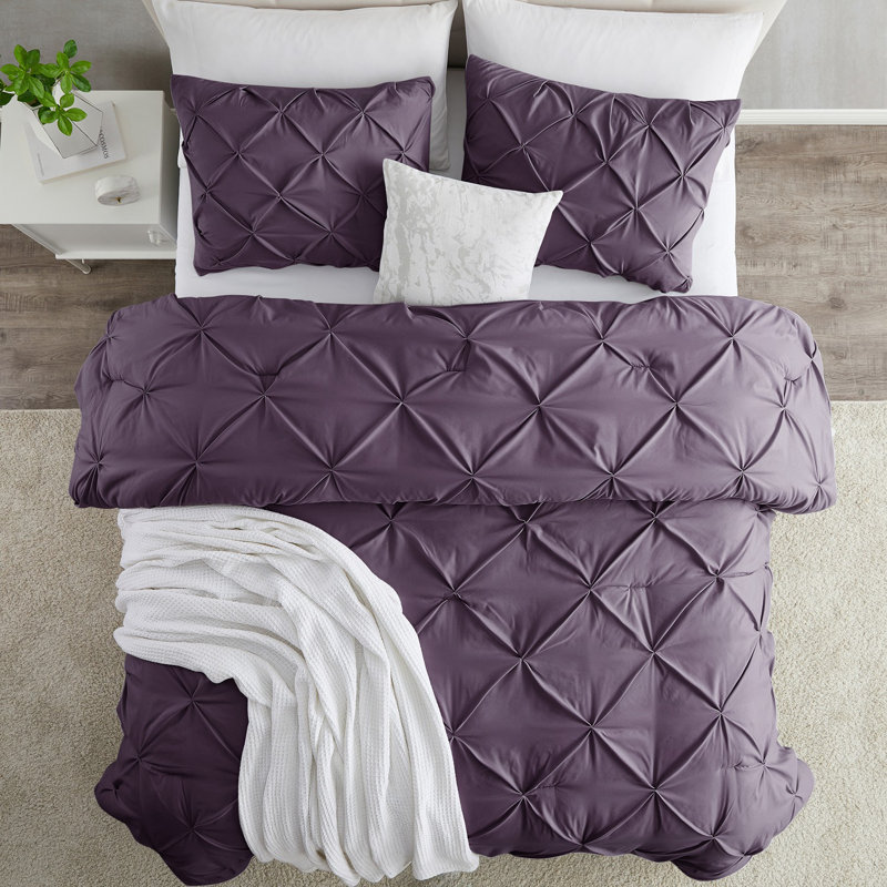 Polyester Duvet Cover & Insert, King Duvet + 3 Additional Pieces, Purple Eggplant