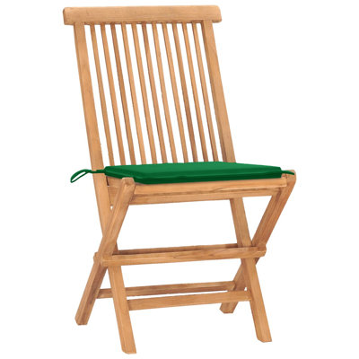 Latitude Run® 3 Piece Folding Patio Dining Set With Cushion Solid Teak Wood