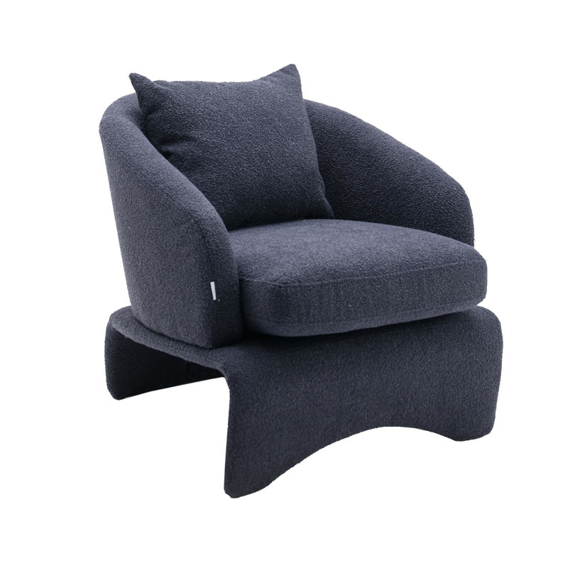 27" Wide Upholstered Accent Chair, Navy 100% Polyester