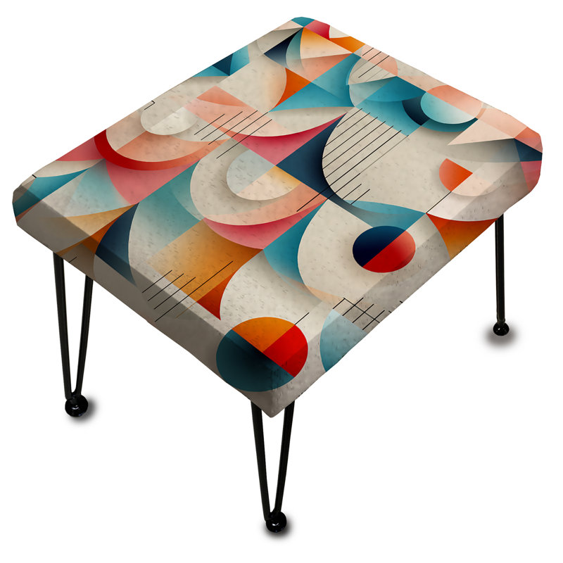 Vintage Revival Cubic Geometric Patterns - Geometric Rectangle Ottoman