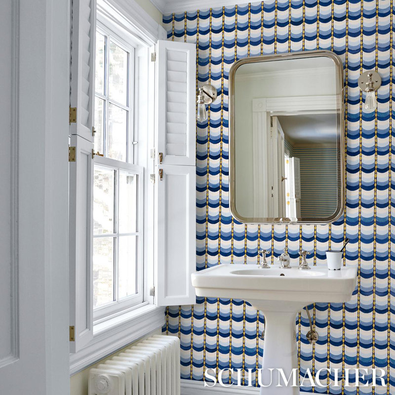 Schumacher x Celerie Kemble Sintra Wallpaper, Blue