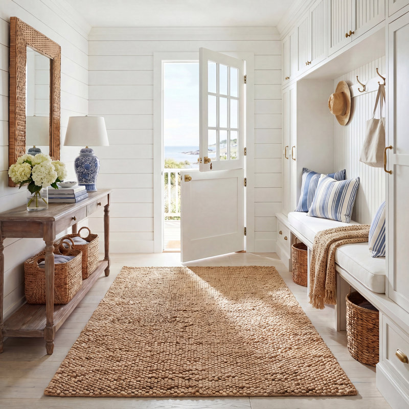 Tapis en jute / coton Kierstan, Rectangle 5 pi x 8 pi