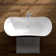 Symmetrical Curved Freestanding Bathtub 69" Matte White Resin Stone Soaking Tub With Backrest And Easy Access Design For Ultimate Comfort