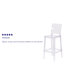 Imca Counter Stool with Square Back in Transparent Crystal - Wedding Chairs-890768353