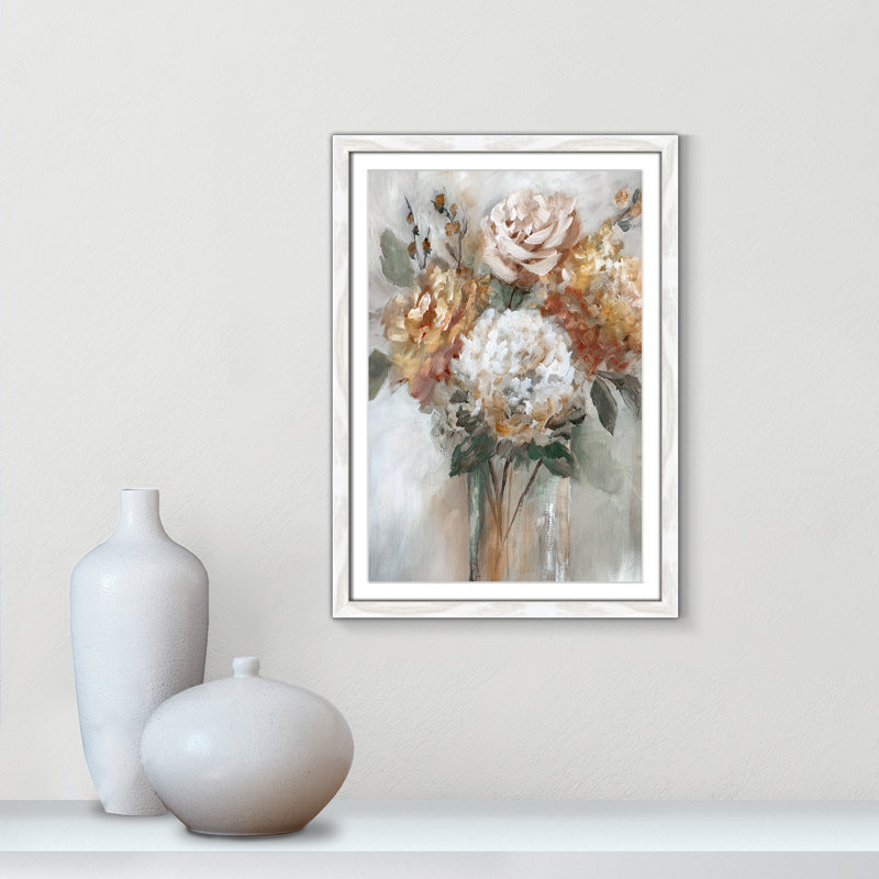 Automne doré par - peinture encadrée, H 23 po x l 17 po x P 0,75 po, Noyer