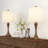 House of Hampton 25" Bedside Table Lamps Set of 2 - Mid-Century Modern Table Lamp Lights with Metal Flared Trumpet Base - Includes Energy Efficient LED Light Bulbs (Bronze)-1100869792-1100869795