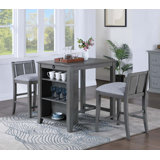 Graham 3-Piece Counter Height Dining Table With Shelves And 2 Chairs