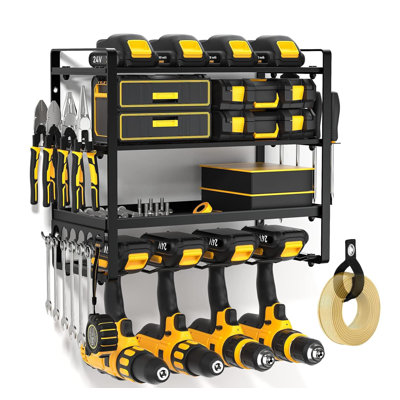 Power Tool Organizer Wall Mount. Heavy Duty Drill Holder