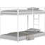 Structure de lit simple en métal blanc, support, marches confortables, caractéristiques, installation rapide