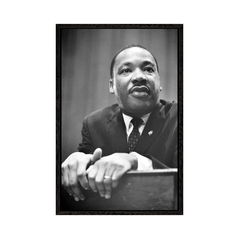 Martin Luther King, Jr by Marion Trikosko - Print on Canvas, Black Framed, 66.04 cm H x 45.72 cm W