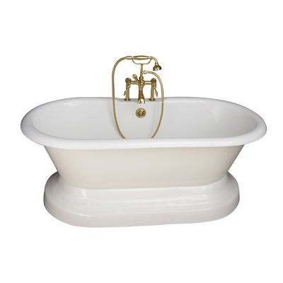 66'' x 32'' Freestanding Soaking Cast Iron Bathtub