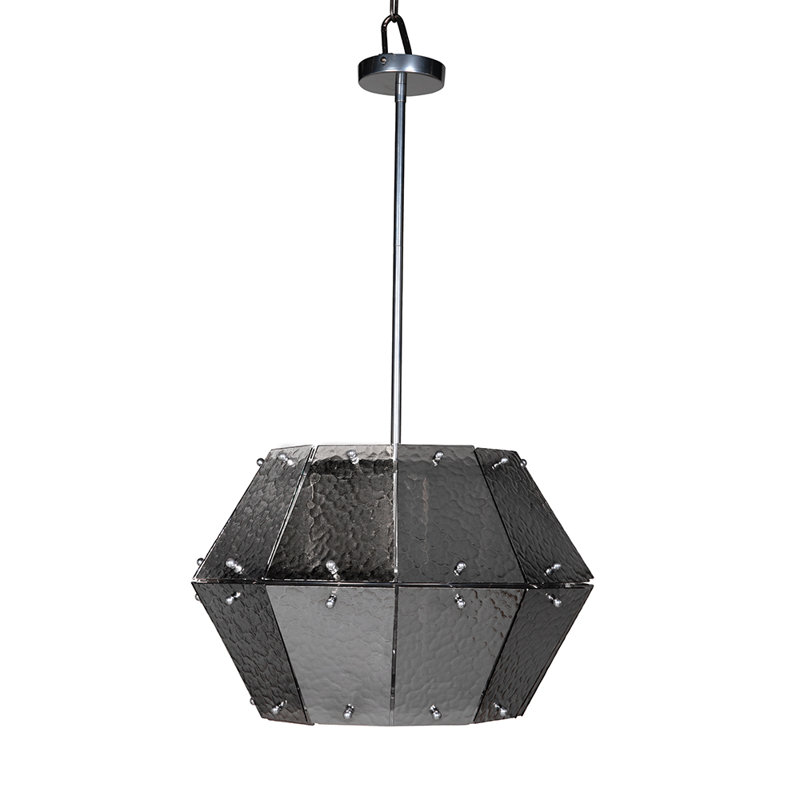 Obsidian Chandelier, 5 Lights, 14" H x 20" W x 20" D, Chrome