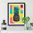 FRM-V0523-1851X Pineapple Pop Art - Picture Frame Print-718603941-718603611