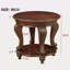 Table de bout ronde 22 po, table d'appoint en bois massif avec tablette, table de coin de salon facile à assembler-1527493640