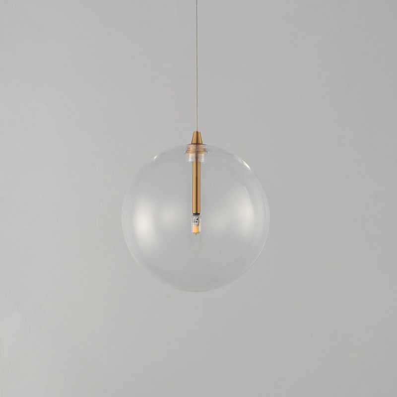Global-Single Pendant, Natural Aged Brass