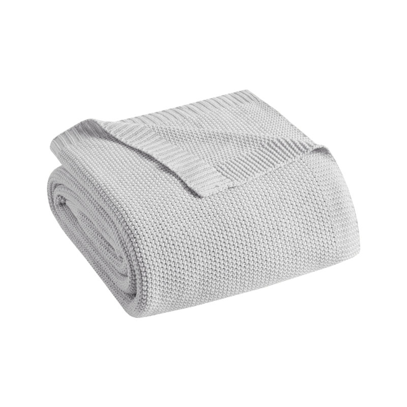 Couverture en tricot Bree, Très grand, Gris