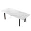 78,7 po Table de salle à manger rectangulaire blanche extensible moderne pour 6 à 8 personnes avec pieds en métal noir