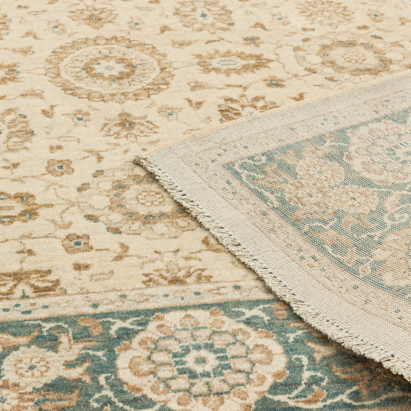 Baghmare Wool Beige Rug, Rectangle 130 x 190cm