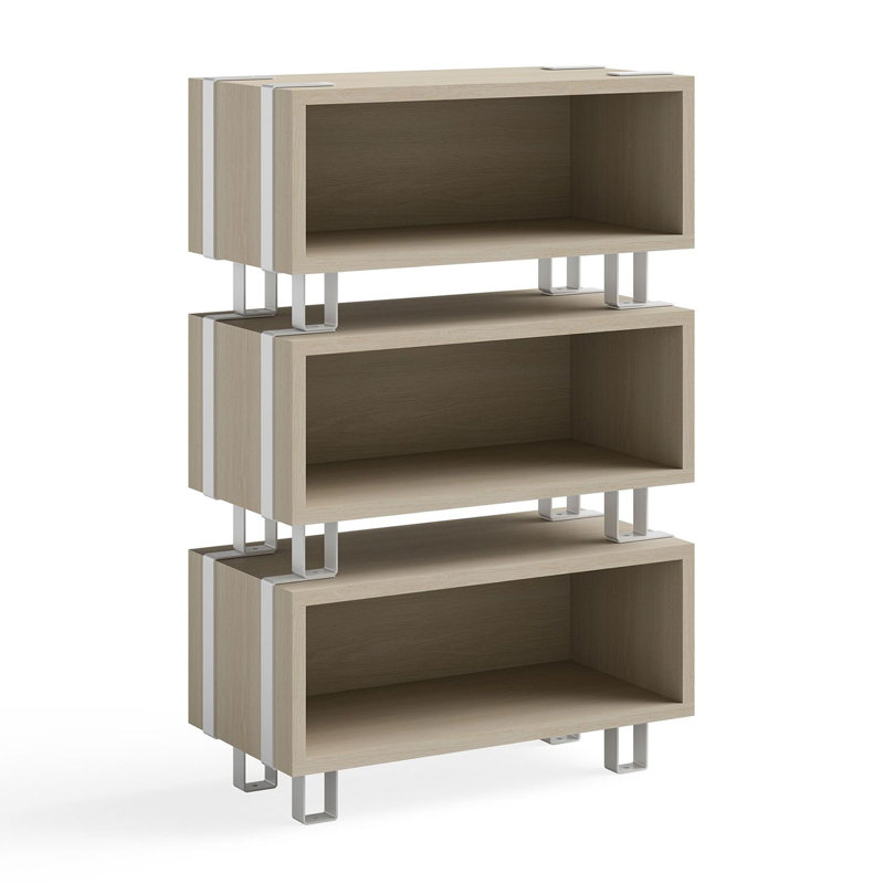 Modern Beige & White Laminated Wood Stackable Office Storage