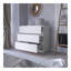 Commode Maldus, trois tiroirs, finition blanche