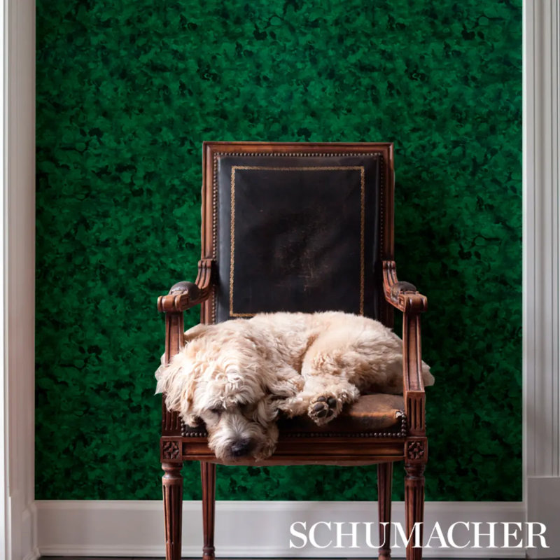 Schumacher x Cristina Buckley Xanadu Wallpaper, Malachite
