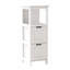 Armoire de rangement pour salle de bain avec 2 tiroirs et 1 tablette de rangement, armoire de rangement autoportante en bois