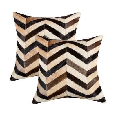 Animal Print Leather/Suede Throw Pillow