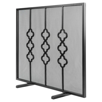 Quatrefoil Iron Fireplace Screen